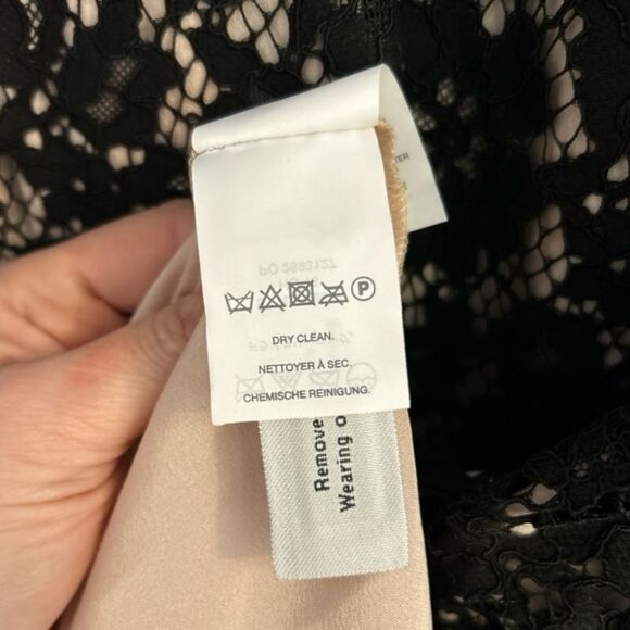 J. Crew Black and Nude Lace Overlay Midi Dress, Size 6 - Picture 13 of 14